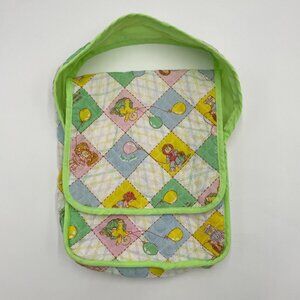 Vintage Cabbage Patch Diaper Bag Book Purse Quilted Play Patchwork Print White